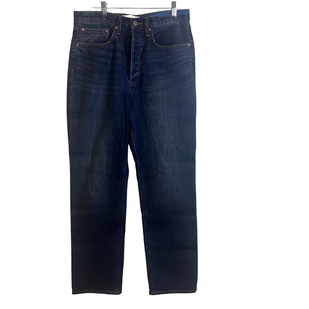 Denim Forum Women’s Straight Leg Jeans — Dark Indigo Blue